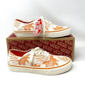 Vans VN0A3MU642G Women's Size 9 Authentic Sf Island Floral Flower Orange White